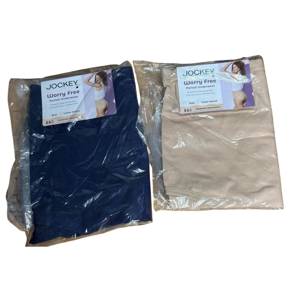 NWT Jockey Women's Worry Free Period Underwear Briefs Moderate Protection 3XL